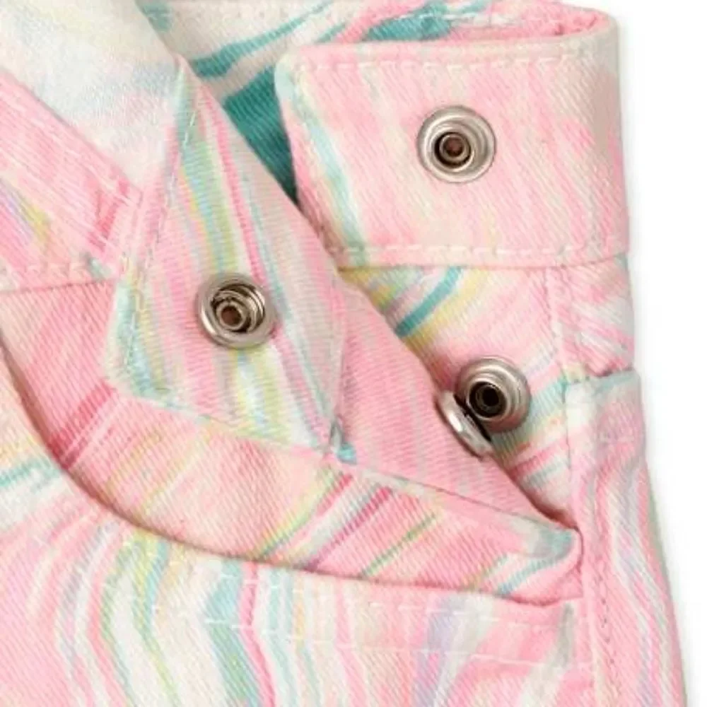 The Children's Place Pastel Pink Marble Print Twill Shortalls Overalls 12 NWT